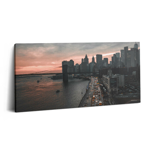 Tablou tipărite pe pânză 100x50 Vedere aeriană a orașului în zori