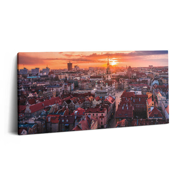 Tablou tipărite pe pânză 100x50 Poznań - panoramă
