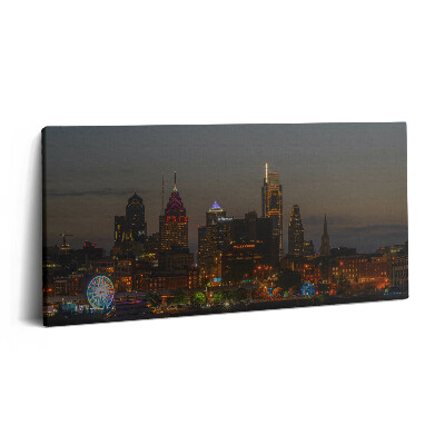 Tablou tipărite pe pânză 100x50 Roata Ferris din Philadelphia