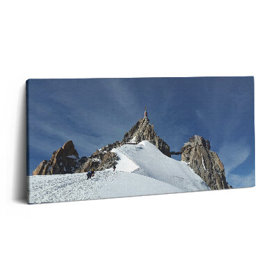 Tablou tipărite pe pânză 100x50 Vârful muntelui iarna