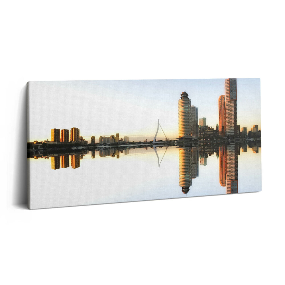 Tablou tipărite pe pânză 100x50 Un oraș pe râu