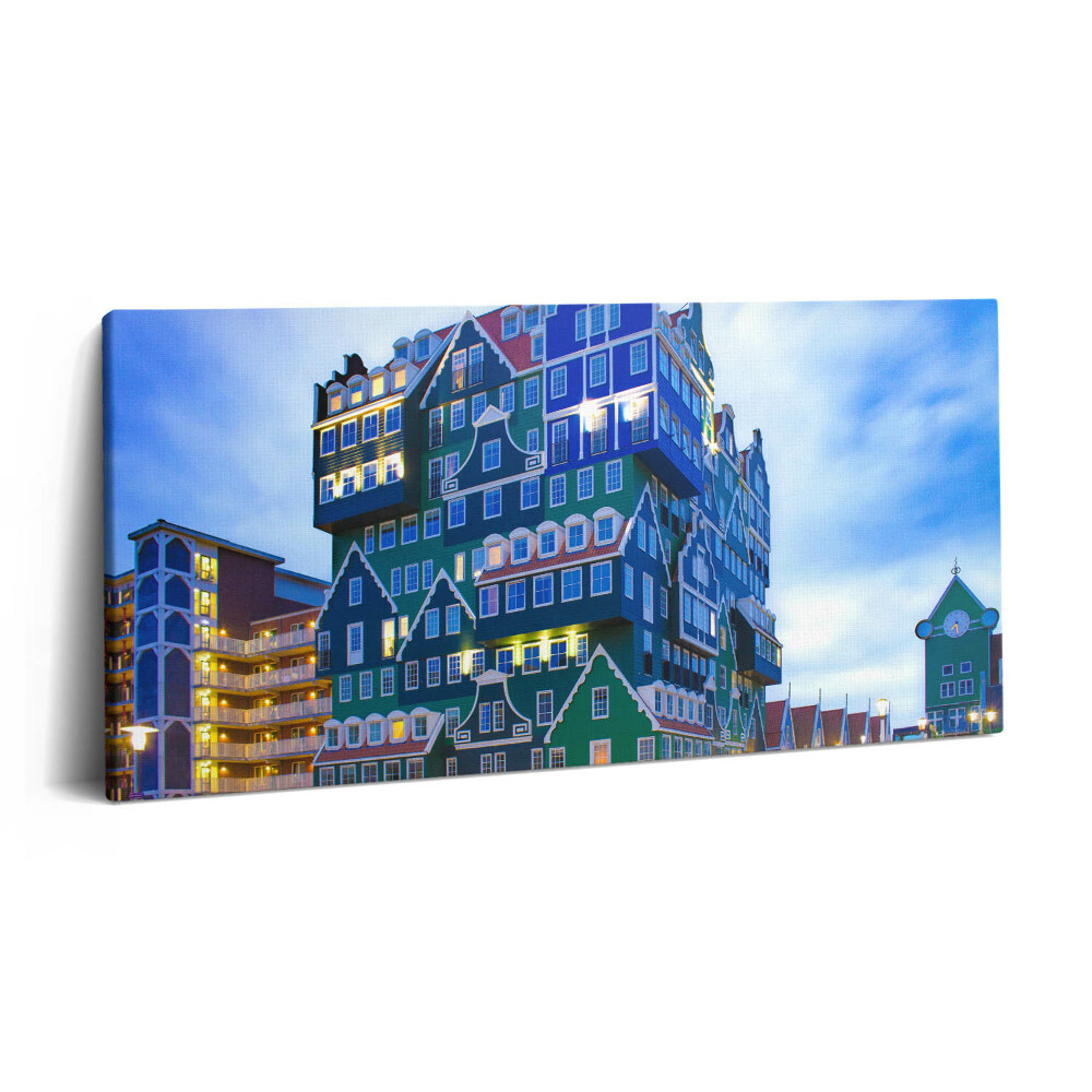 Tablou tipărite pe pânză 100x50 Casă colorată în Amsterdam