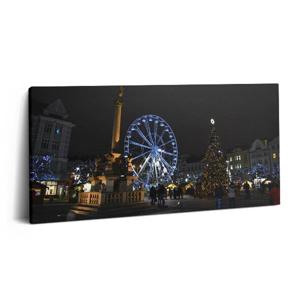 Tablou tipărite pe pânză 100x50 Târgul de Crăciun din Ostrava