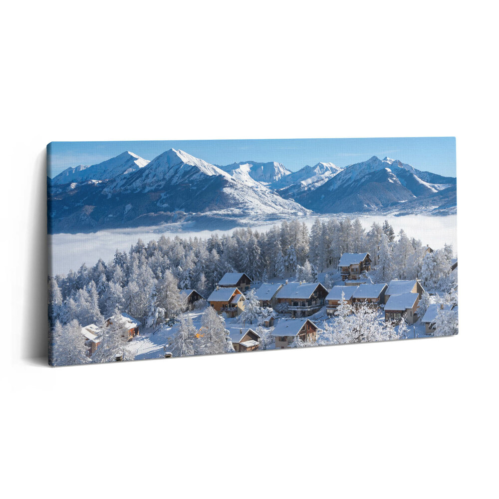 Tablou tipărite pe pânză 100x50 Zăpadă în Alpi