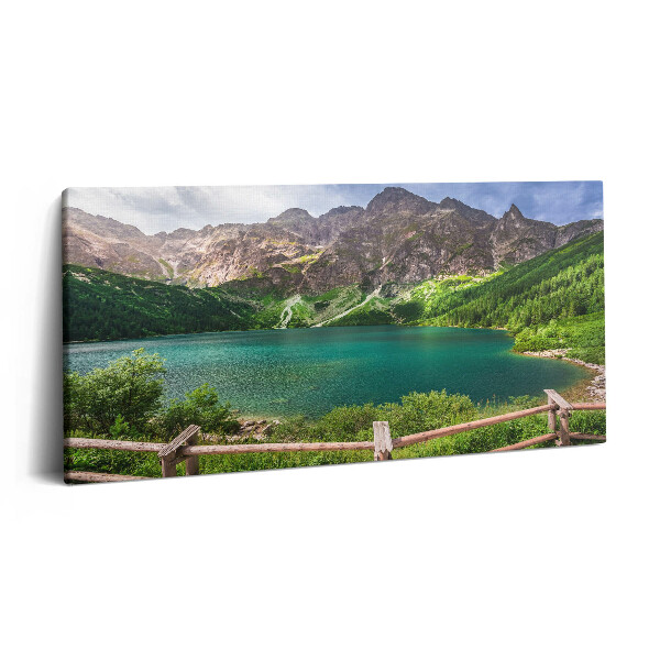 Tablou tipărite pe pânză 100x50 Peisajul unui lac în munți
