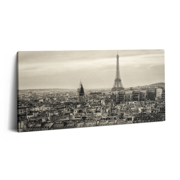 Tablou tipărite pe pânză 100x50 Peisajul din Paris și Turnul Eiffel