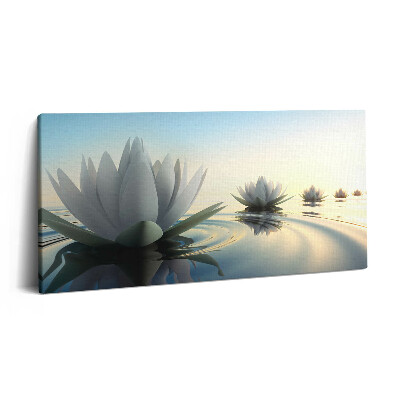 Imprimare tablou canvas 120x60 Flori de crin pe apă