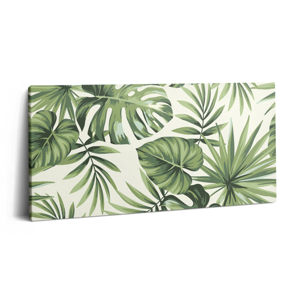 Imprimare tablou canvas 120x60 Ilustrație cu frunze de Monstera