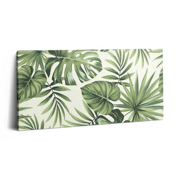 Imprimare tablou canvas 120x60 Ilustrație cu frunze de Monstera