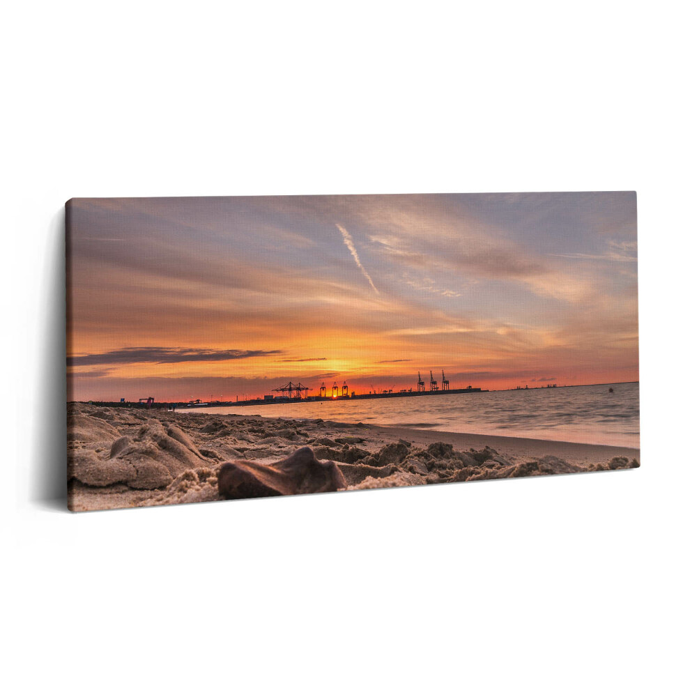 Imprimare tablou canvas 120x60 Apus de soare peste plajă