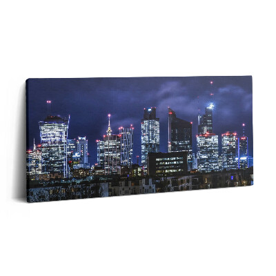 Imprimare tablou canvas 120x60 Clădirile orașului noaptea