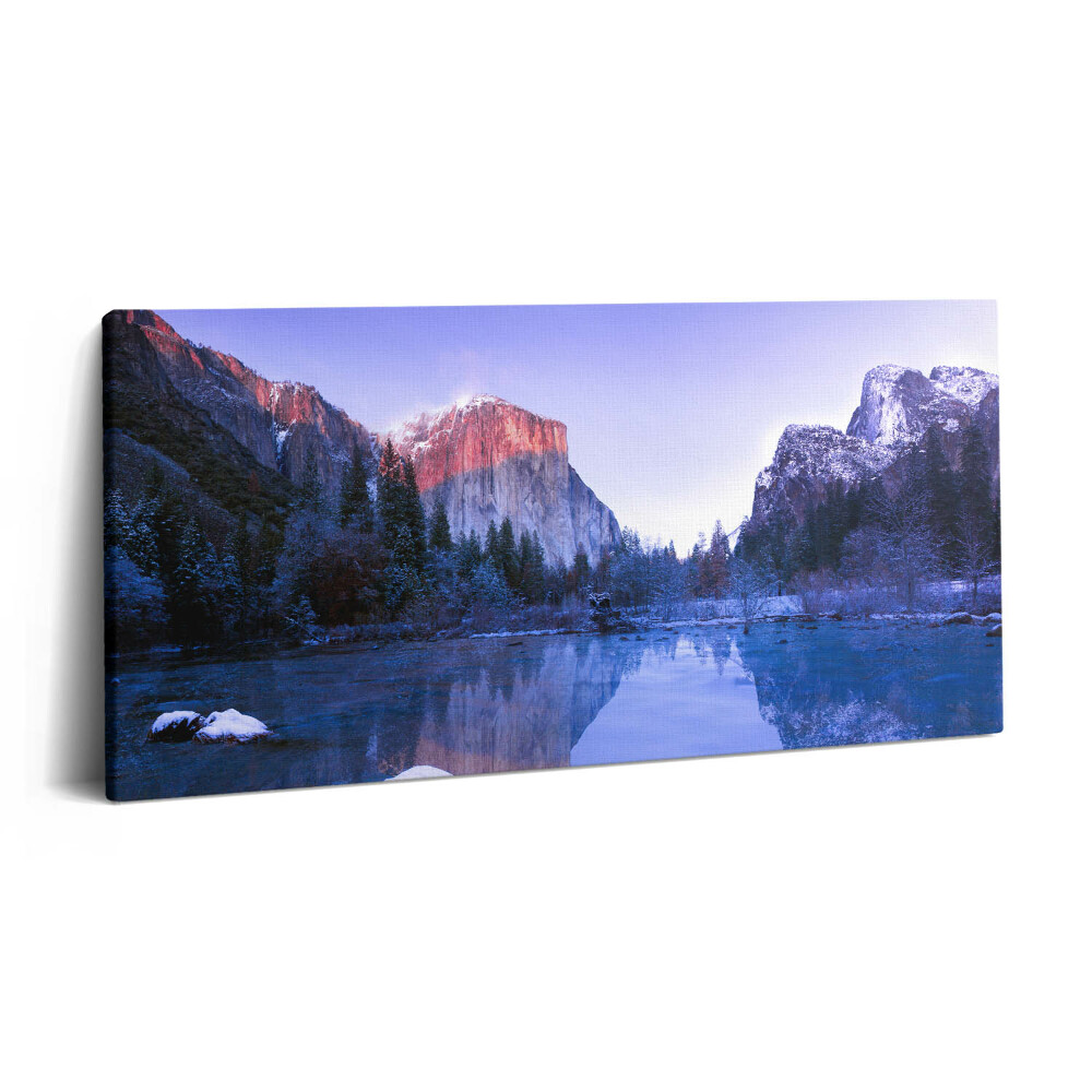 Imprimare tablou canvas 120x60 Peisaj lacustru de iarnă