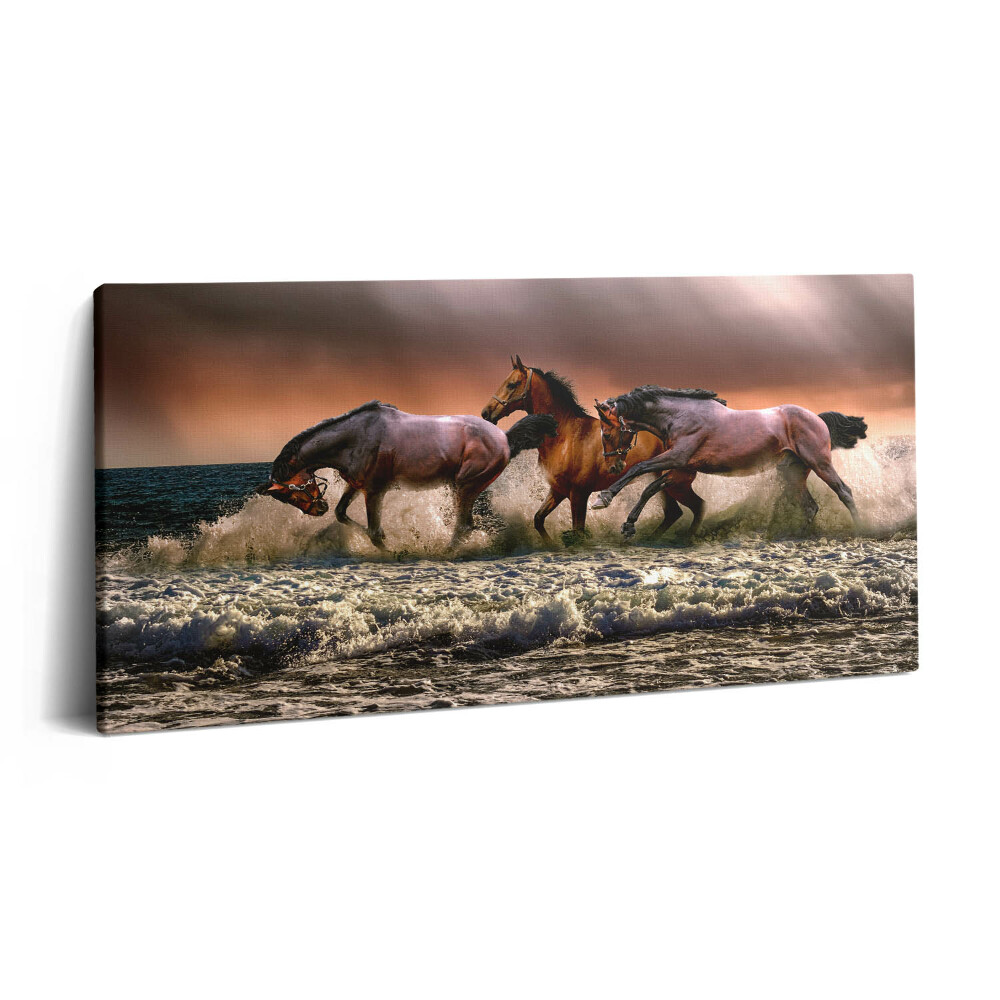 Imprimare tablou canvas 120x60 Caii au căzut în apă