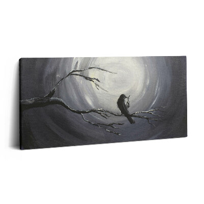 Imprimare tablou canvas 120x60 Corb în lumina lunii