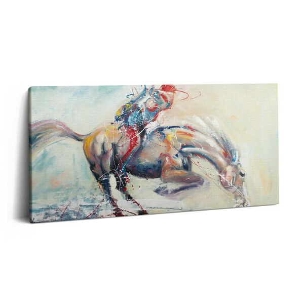 Imprimare tablou canvas 120x60 Ilustrație a cailor în galop