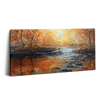 Imprimare tablou canvas 120x60 Pădure de toamnă pictată cu vopsele