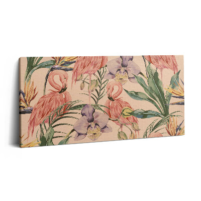 Imprimare tablou canvas 120x60 Flori tropicale în stil boho