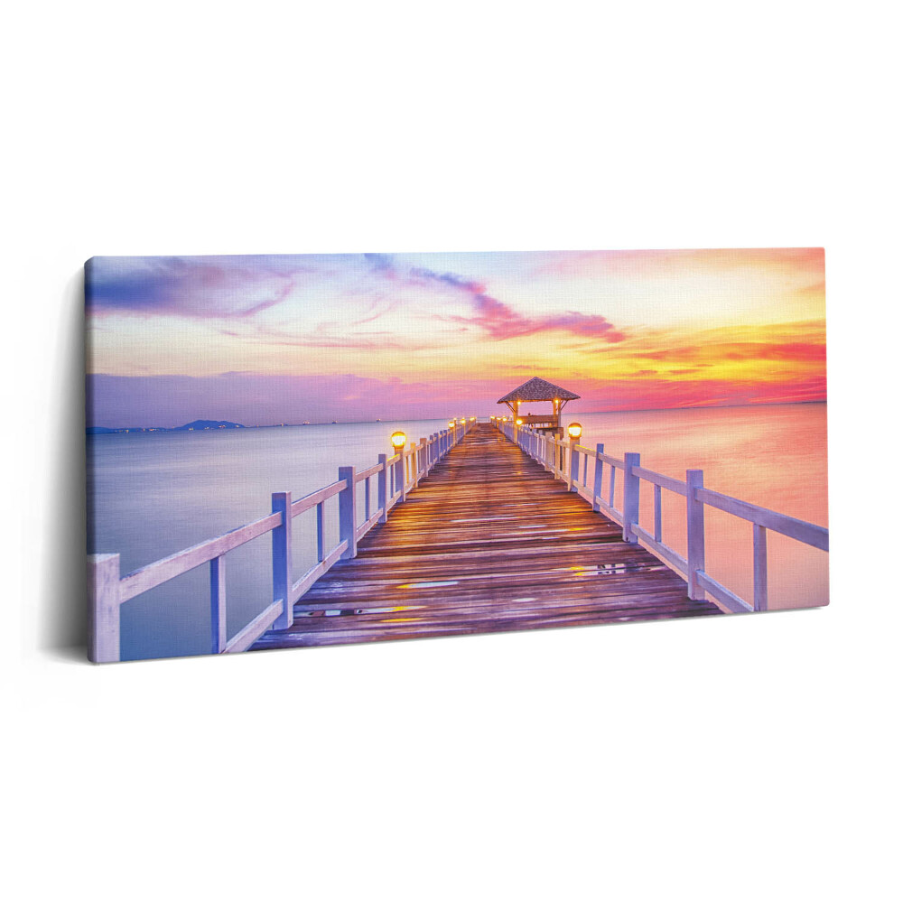 Imprimare tablou canvas 120x60 Podul împădurit din port