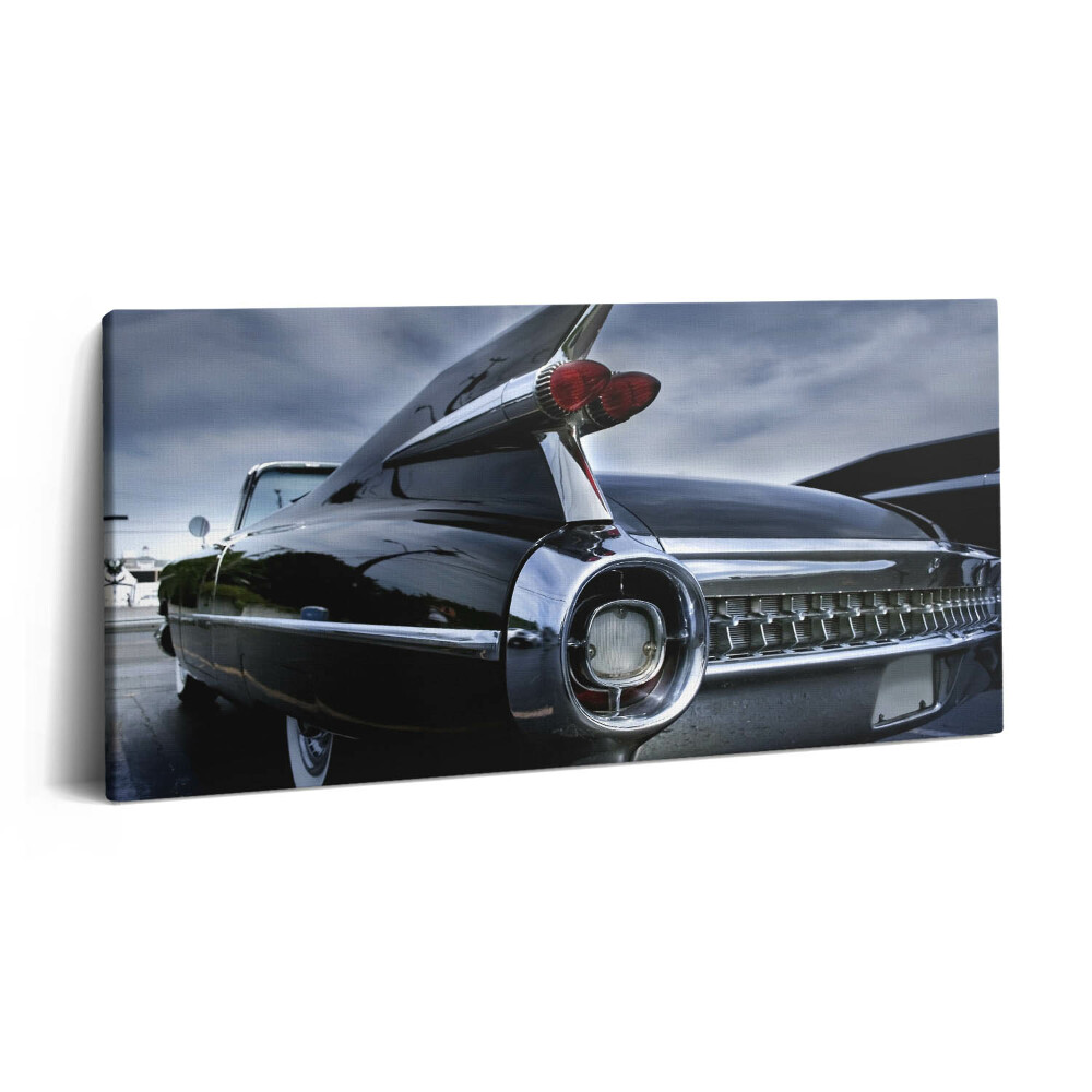 Imprimare tablou canvas 120x60 Mașină Cadillac neagră de epocă