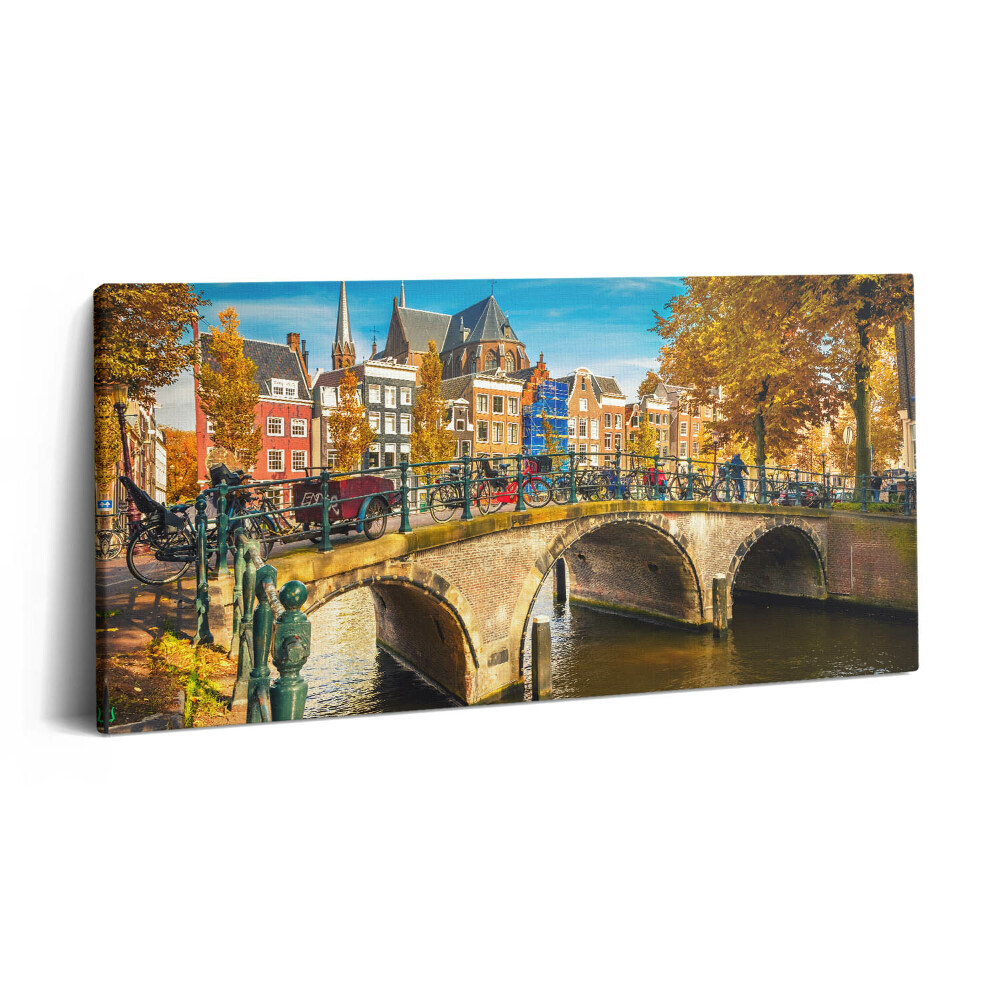 Imprimare tablou canvas 120x60 Albastrul de toamnă în Amsterdam