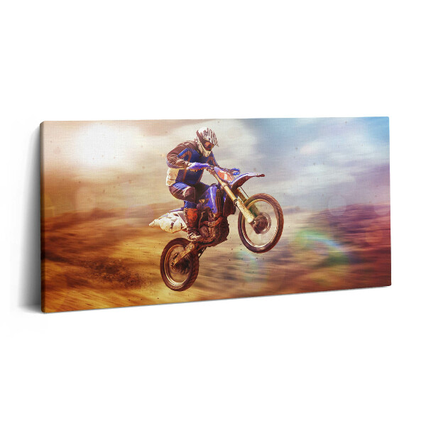 Imprimare tablou canvas 120x60 Ciclist în deșert