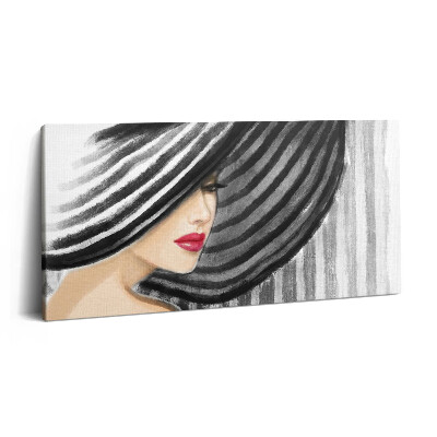 Imprimare tablou canvas 120x60 Femeie cu pălărie