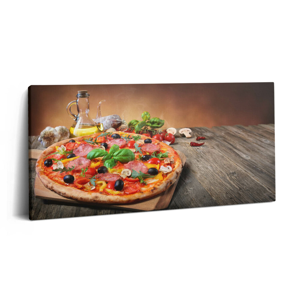 Imprimare tablou canvas 120x60 Pizza italiană cu ulei de măsline