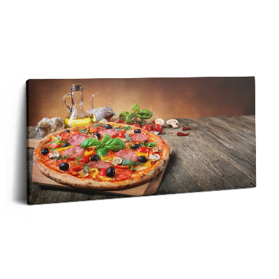 Imprimare tablou canvas 120x60 Pizza italiană cu ulei de măsline