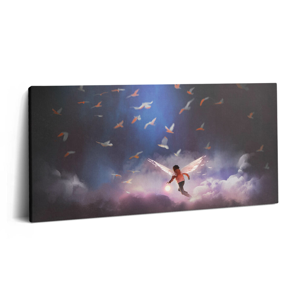 Imprimare tablou canvas 120x60 Băiat cu aripi de înger