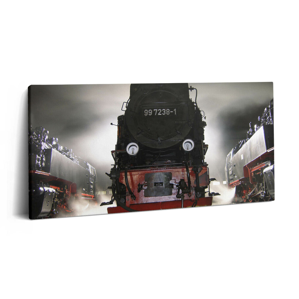 Imprimare tablou canvas 120x60 Locomotive noaptea