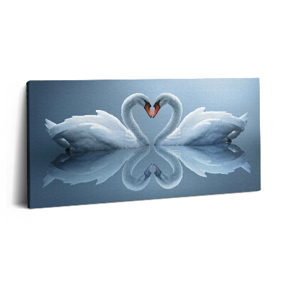 Imprimare tablou canvas 120x60 Lebede aranjate ca semn al iubirii