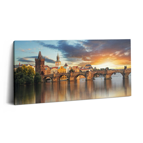 Imprimare tablou canvas 120x60 Panoramă a orașului și a podului