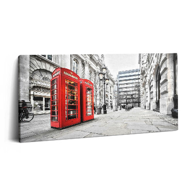 Imprimare tablou canvas 120x60 Cabine telefonice roșii Londra