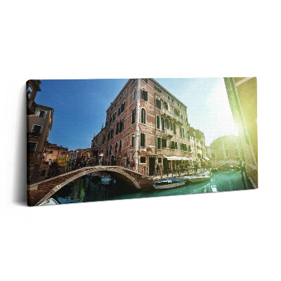 Imprimare tablou canvas 120x60 Străzile frumoase ale Veneției la soare