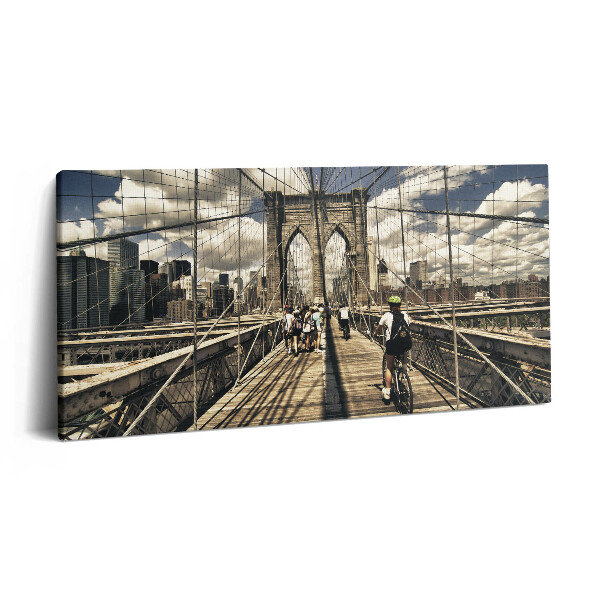Imprimare tablou canvas 120x60 Vedere a podului Brooklyn din New York