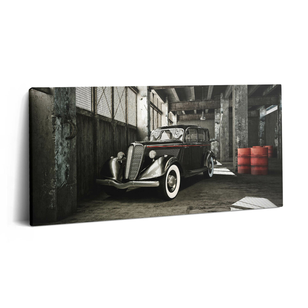 Imprimare tablou canvas 120x60 Mașină clasică într-o fabrică veche