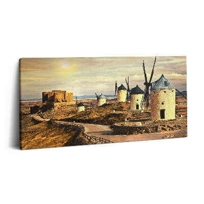 Imprimare tablou canvas 120x60 Morile de vânt din Cosuegra