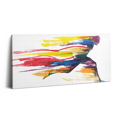 Imprimare tablou canvas 120x60 Ilustrație colorată a unui alergător