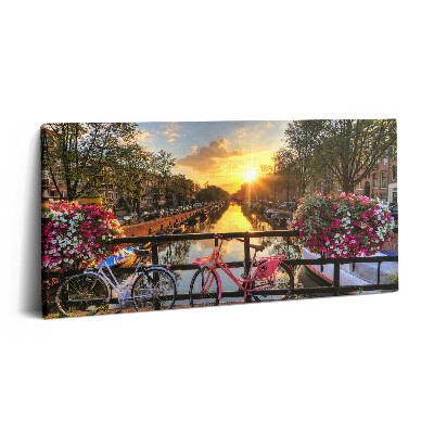 Imprimare tablou canvas 120x60 Răsărit de soare peste Amsterdam