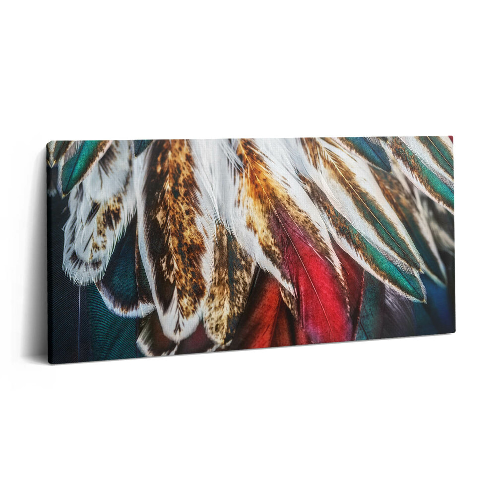 Imprimare tablou canvas 120x60 Pene de pasăre maro deschis