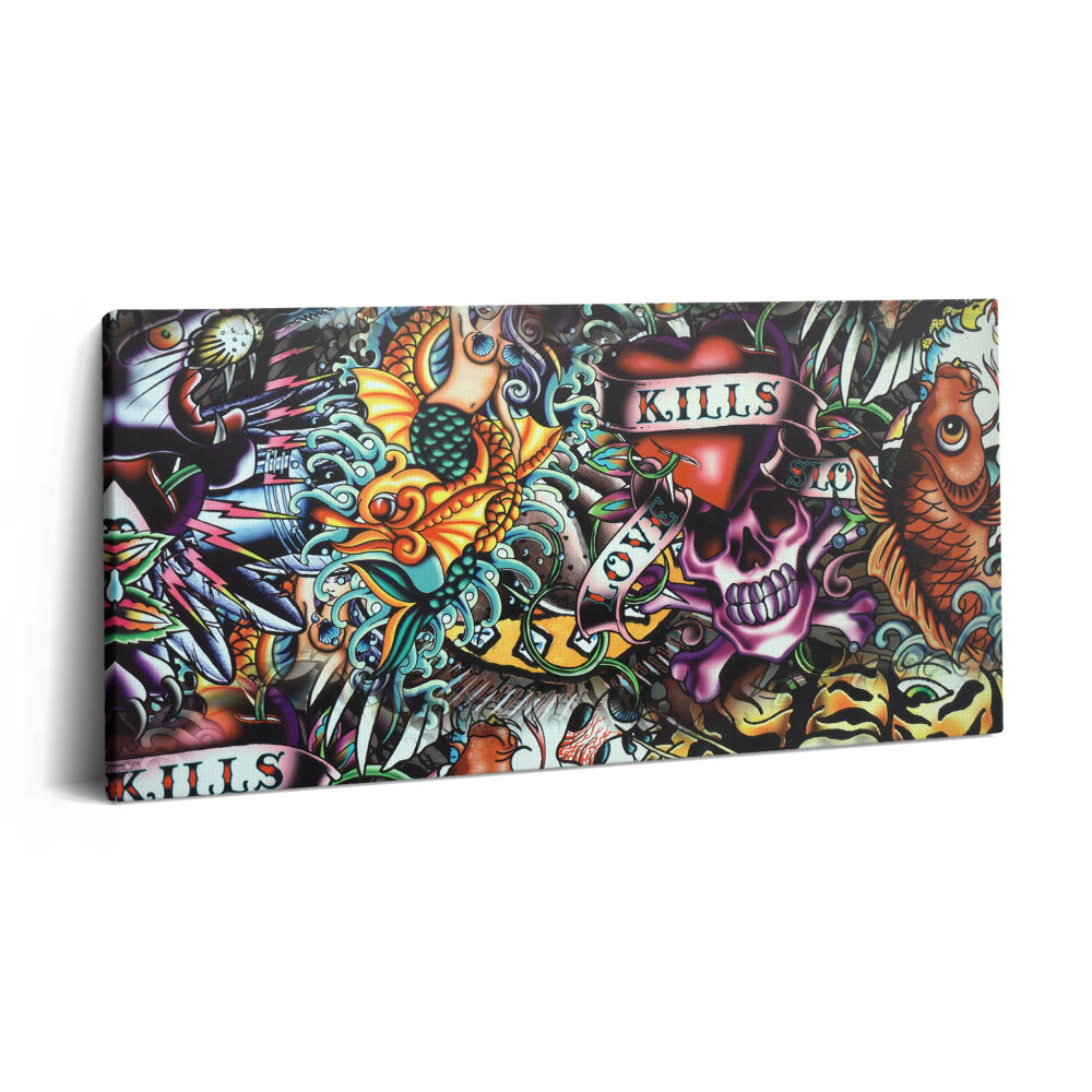 Imprimare tablou canvas 120x60 Tatuaje graffiti