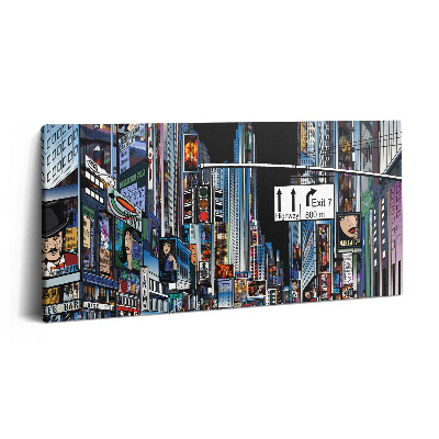 Imprimare tablou canvas 120x60 New York-ul noaptea