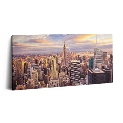 Imprimare tablou canvas 120x60 Apus de soare în New York