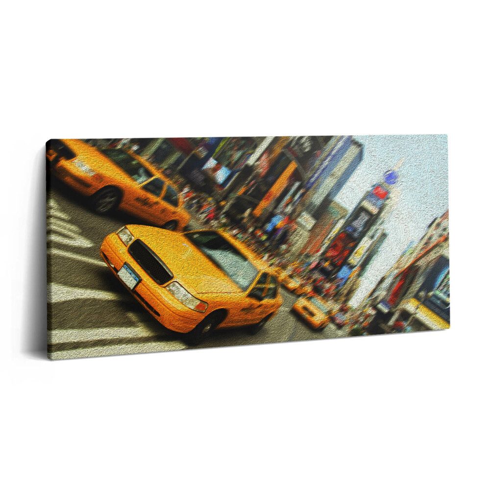Imprimare tablou canvas 120x60 Taxiuri galbene în New York