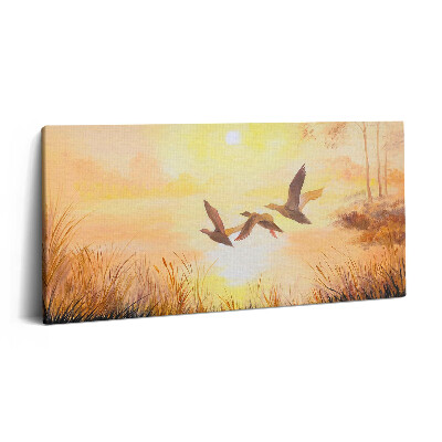 Imprimare tablou canvas 120x60 Macarale la apus