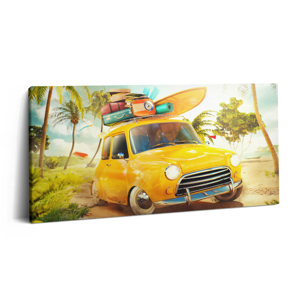 Imprimare tablou canvas 120x60 Mașină cu placă de surf