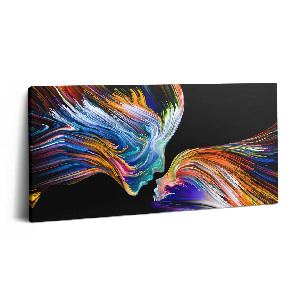 Imprimare tablou canvas 120x60 Fețe umane abstracte colorate