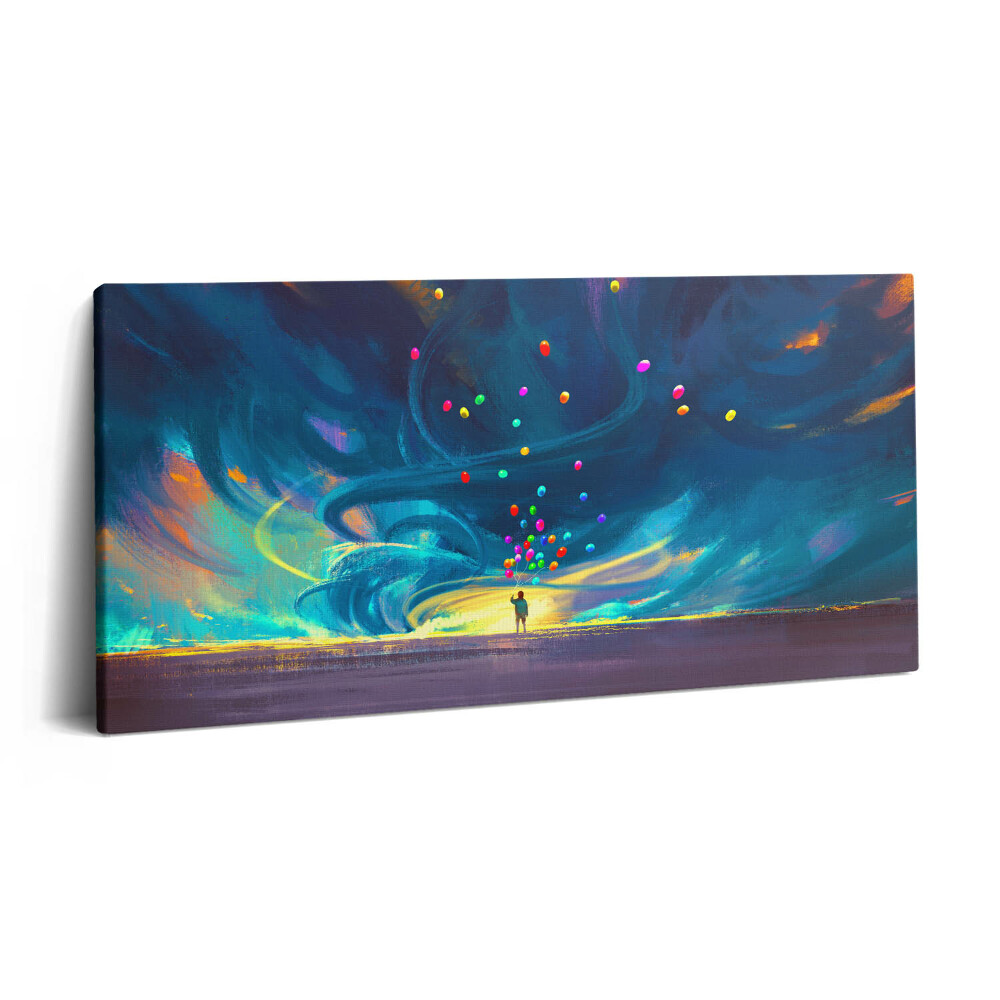 Imprimare tablou canvas 120x60 Bebeluș și baloane