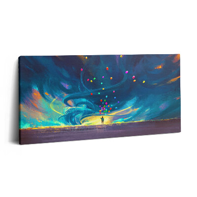 Imprimare tablou canvas 120x60 Bebeluș și baloane