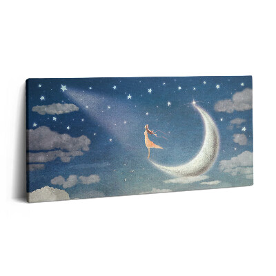 Imprimare tablou canvas 120x60 Fată pe lună și cerul nopții